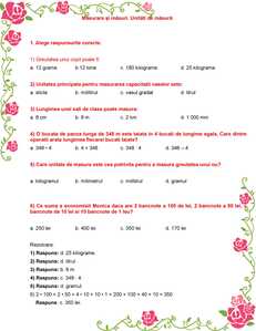Unitati de masura probleme rezolvate clasa a IV a 1