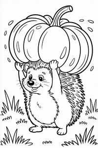 ariciul se pregateste pentru iernat de colorat