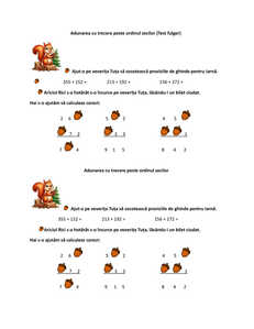 adunarea cu trecere peste ordinul zecilor