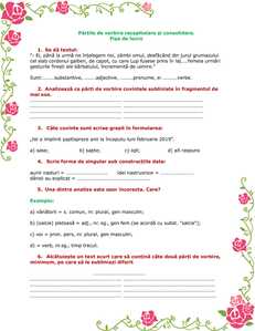 partile de vorbire recapitulare clasa a III a